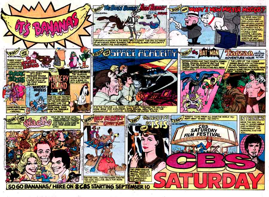 Saturday Morning Fever Podcast - comic book ad 1977 CBS