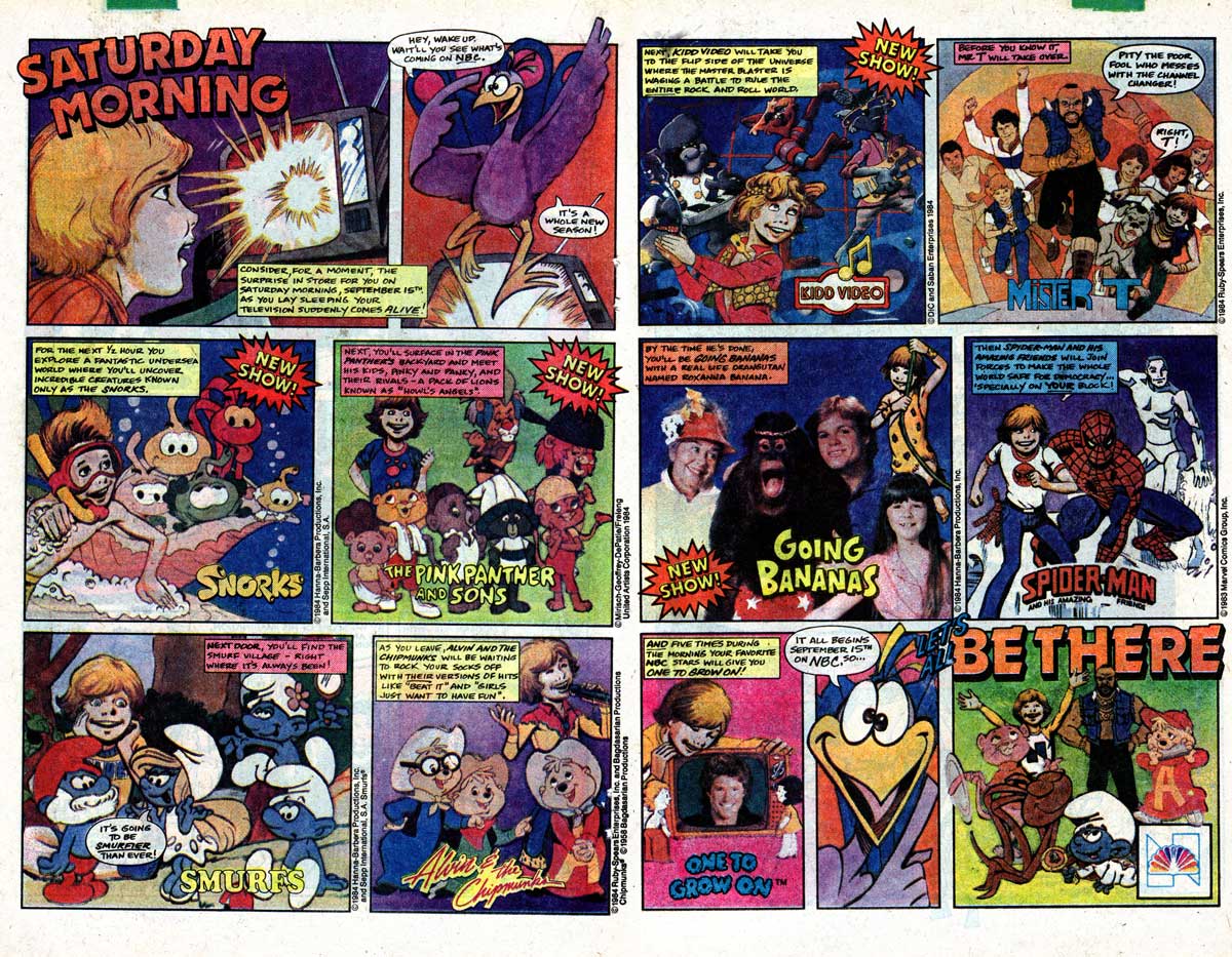 Saturday Morning Fever Podcast - comic book ad 1984 NBC cartoons