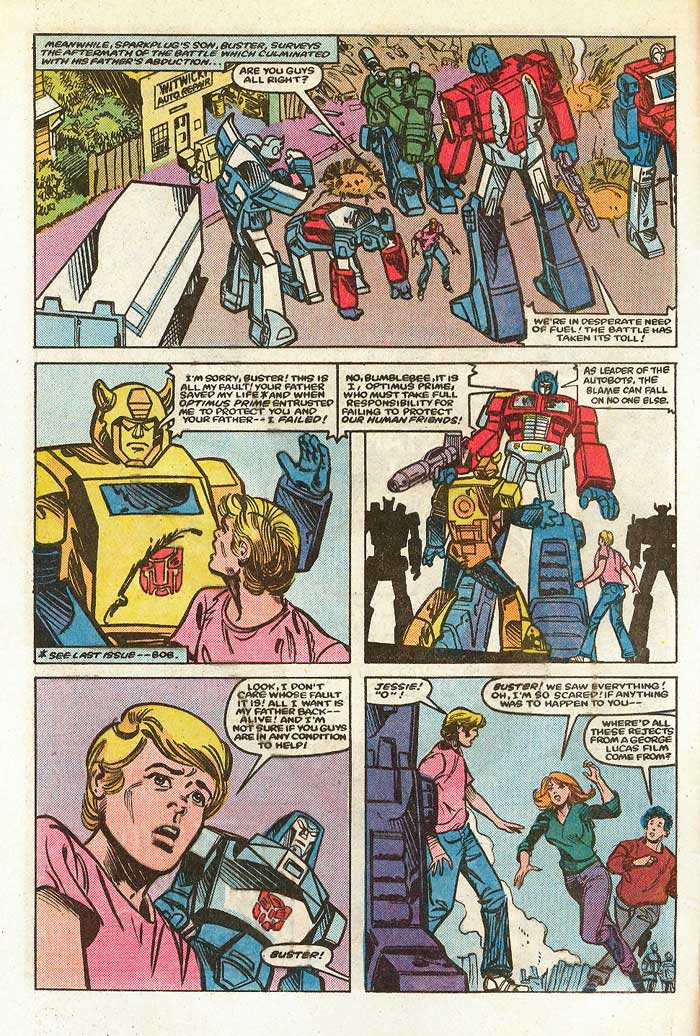"Prisoner of War" from TRANSFORMERS #3 - written by Jim Salicrup with art by Frank Springer, Kim DeMulder, and Mike Esposito