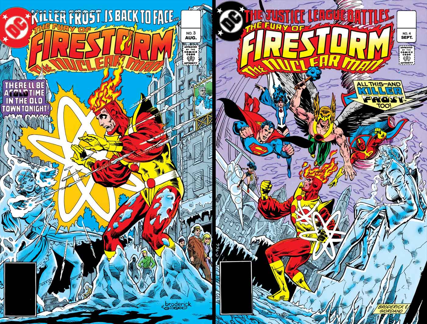 Fury of Firestorm #3 & #4 (cover dated Aug & Sept 1982) by Gerry Conway, Pat Broderick, and Rodin Rodriguez