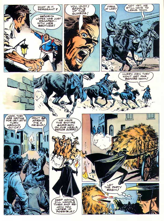 From the French “Le Journal de Mickey”, the Zorro story entitled "Double Agent" by Nedaud and Marcello