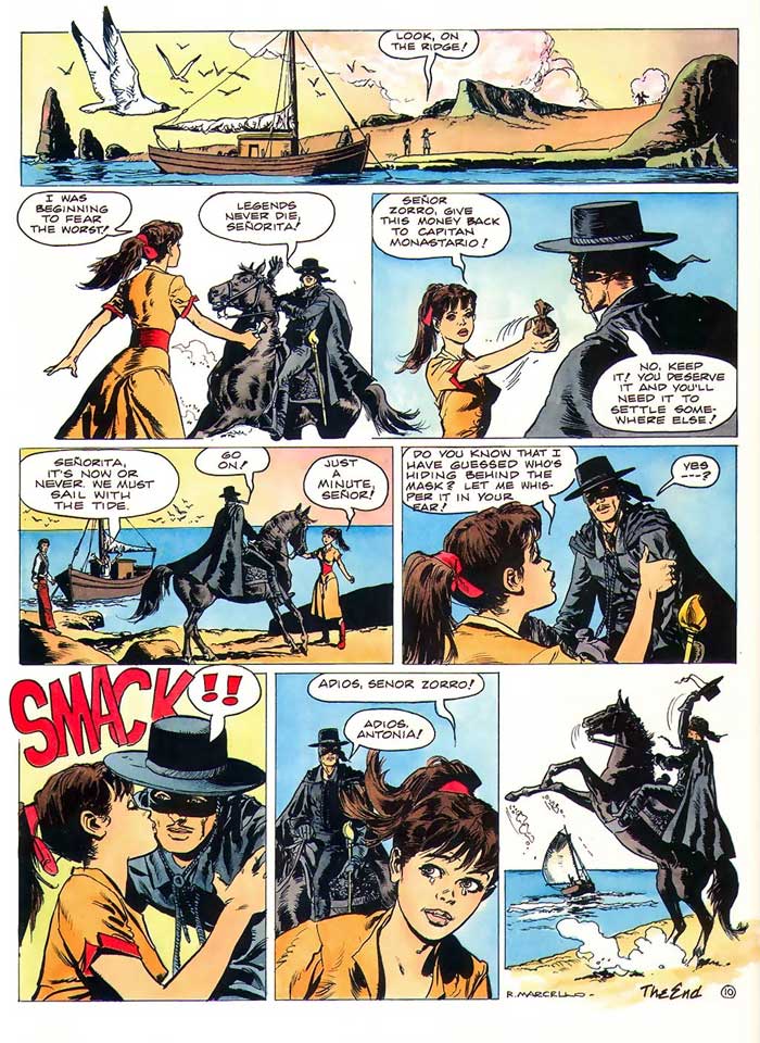 From the French “Le Journal de Mickey”, the Zorro story entitled "Double Agent" by Nedaud and Marcello