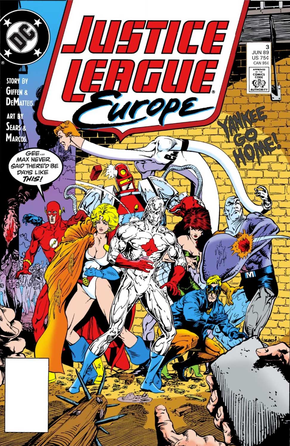 Justice League Europe #3 cover by Bart Sears