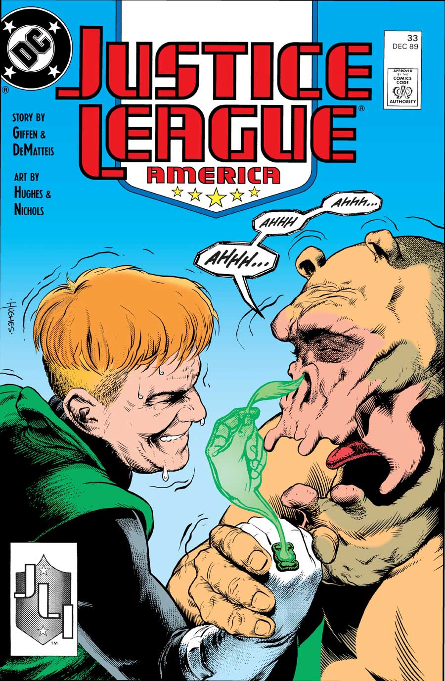 Justice League America #33 cover by Adam Hughes
