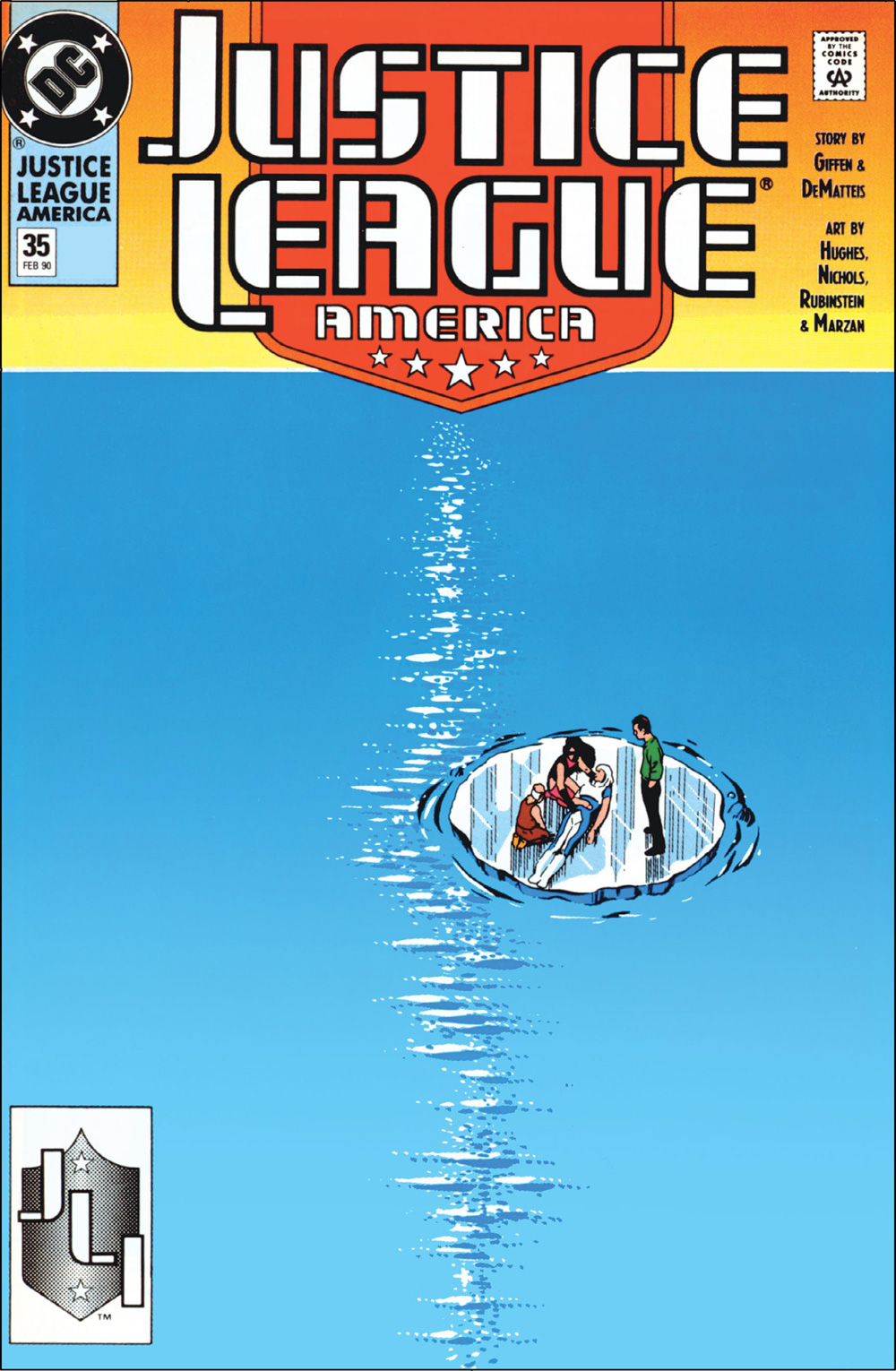 Justice League America #35 cover by Adam Hughes