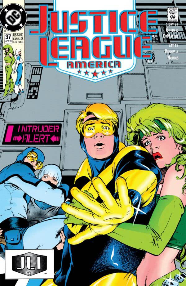 Justice League America #37 cover by Adam Hughes