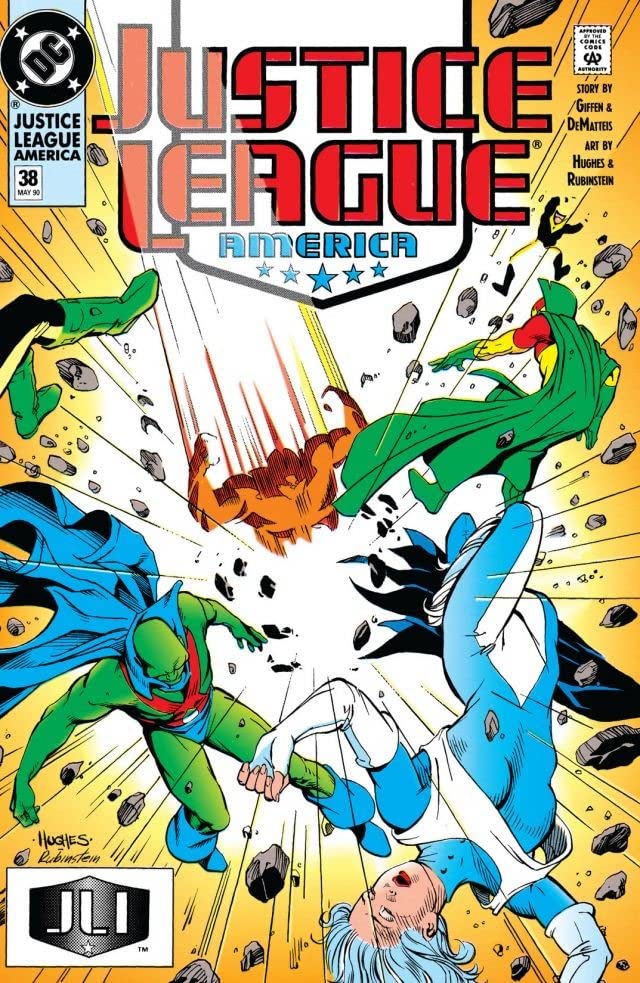 Justice League America #38 cover by Adam Hughes and Joe Rubinstein