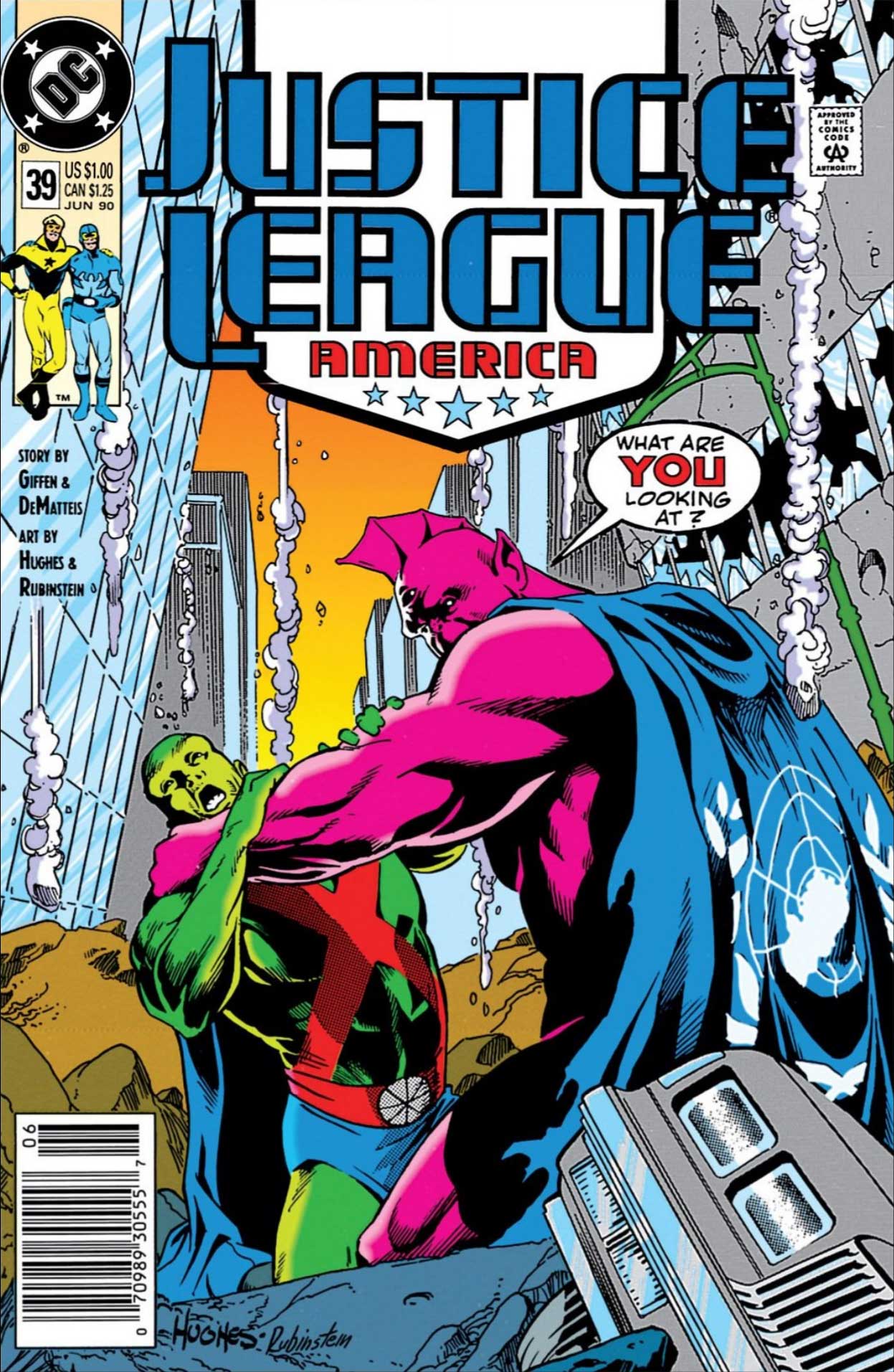 Justice League America #39 cover by Adam Hughes and Joe Rubinstein