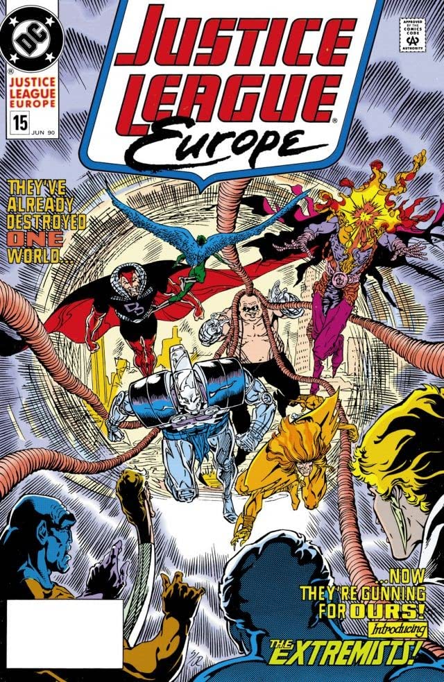 Justice League Europe #15 cover by Bart Sears and Joe Rubinstein
