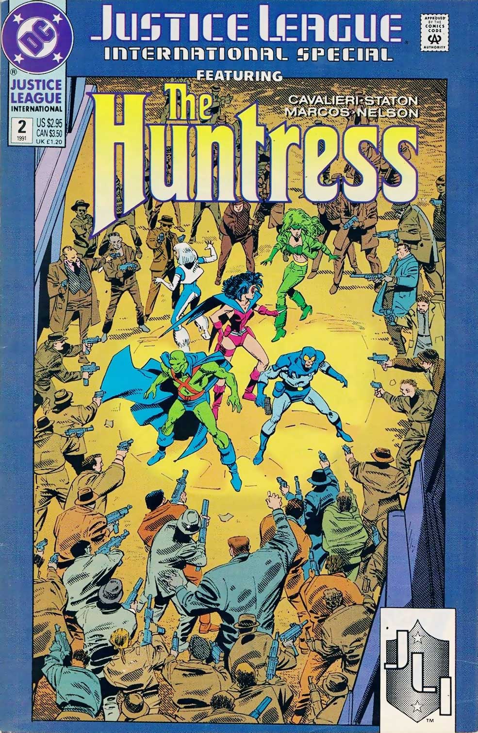 Justice League International Special #2 featuring the Huntress cover by Joe Staton & Bob Smith