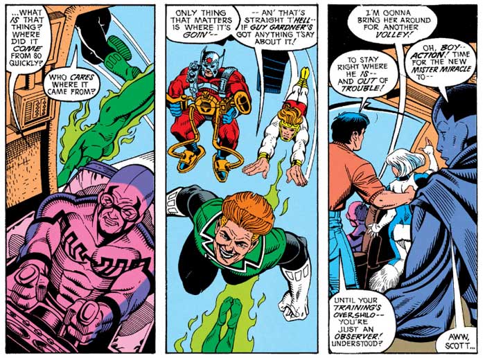 Justice League America #50 interiors by Keith Giffen, J.M. DeMatteis, Linda Medley and John Beatty
