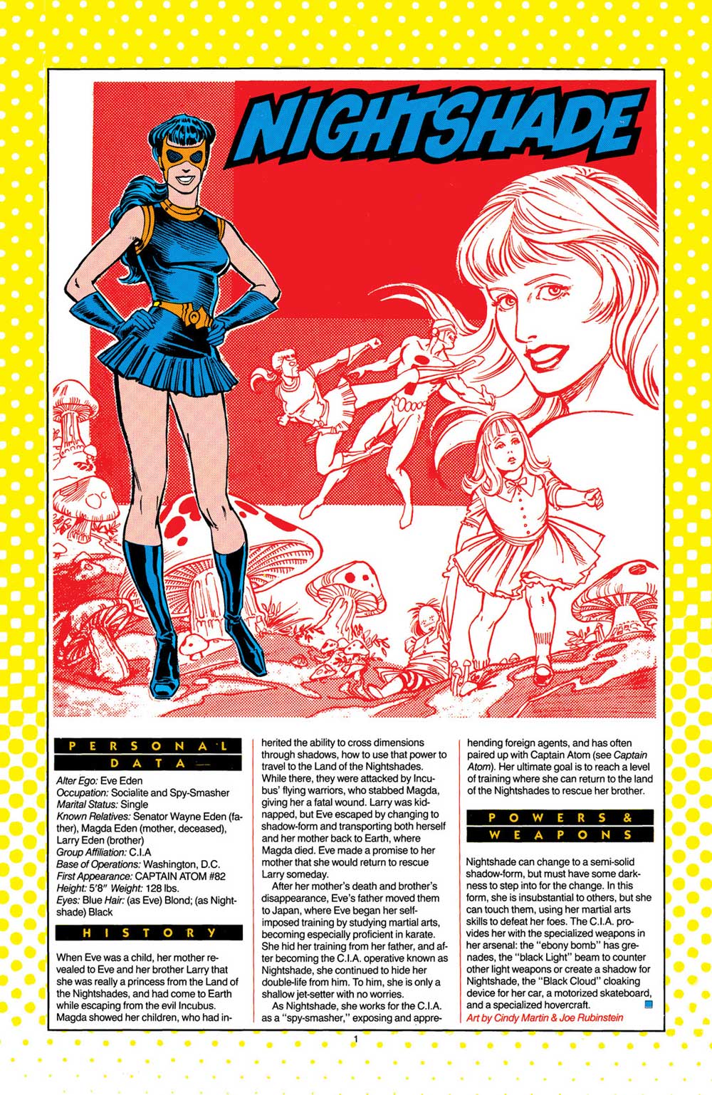 Who's Who: The Definitive Directory of the DC Universe #17 (July 1986) - art by Cindy Martin & Joe Rubinstein