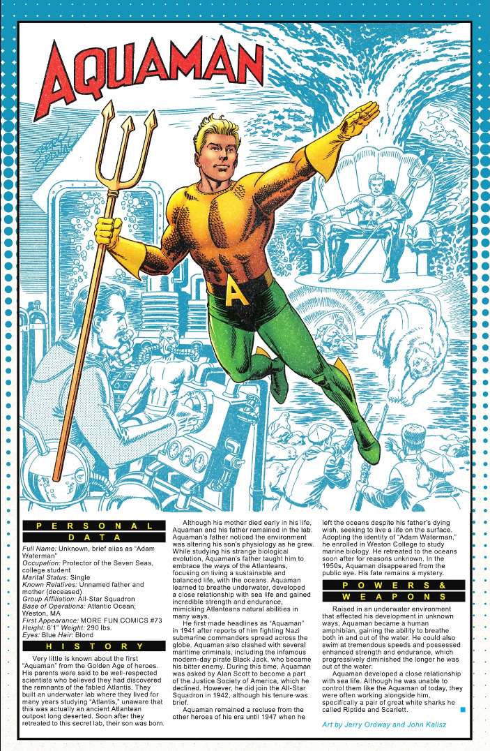 Golden Age Aquaman by Geoff Johns, Jerry Ordway and John Kalisz