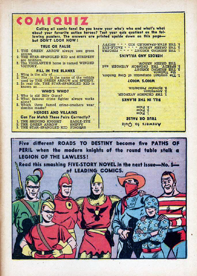 Comicquiz from Leading Comics #4 (Sept 1942)