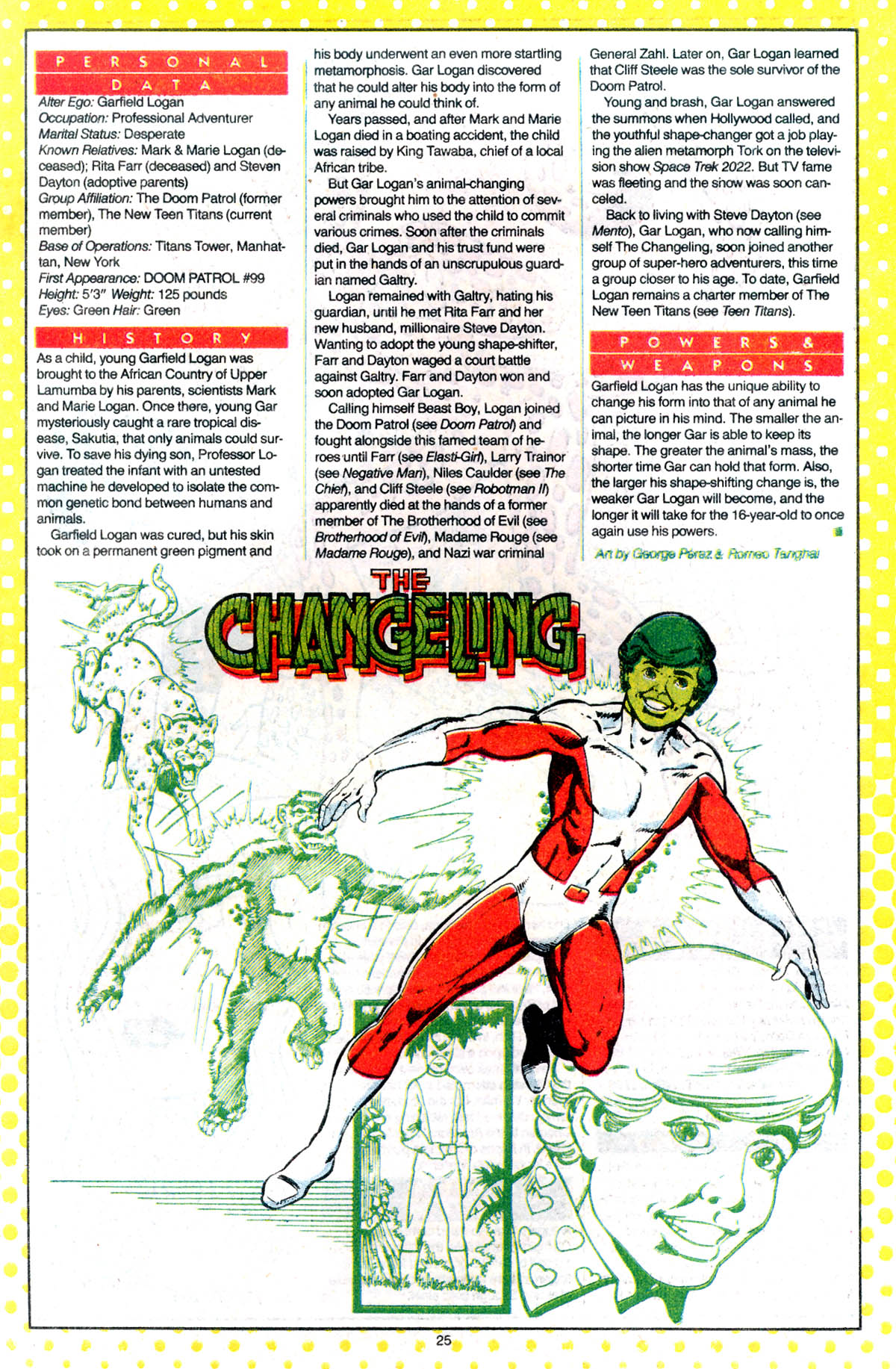 Changeling by George Perez & Romeo Tanghal - Who's Who: The Definitive Directory of the DC Universe #4