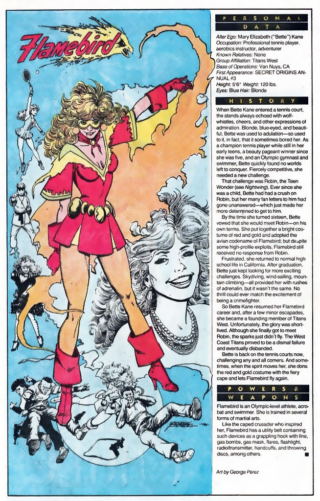 Flamebird by George Perez - Secret Origins Annual #3 (1989)