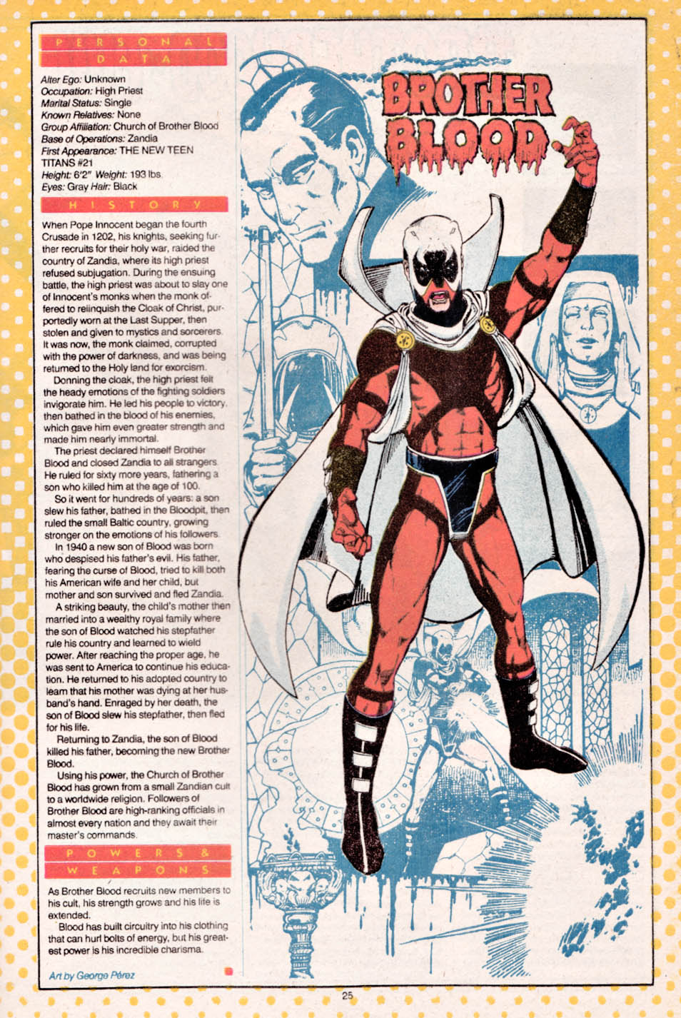 Brother Blood by George Perez - Who's Who: The Definitive Directory of the DC Universe #3