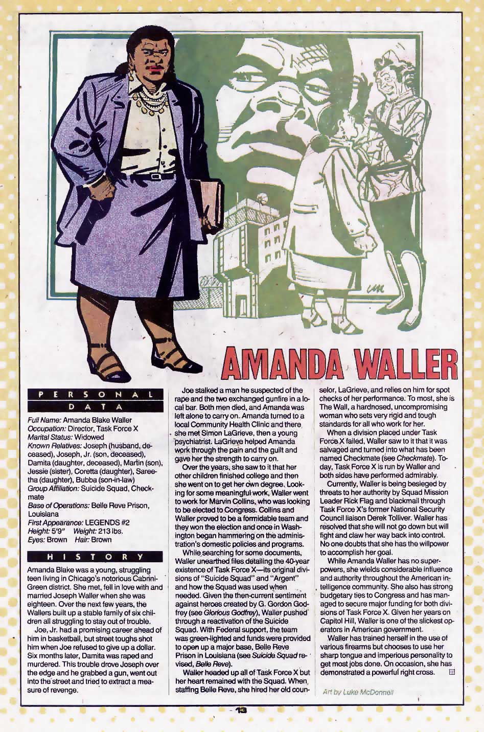 Amanda Waller by Luke McDonnell
