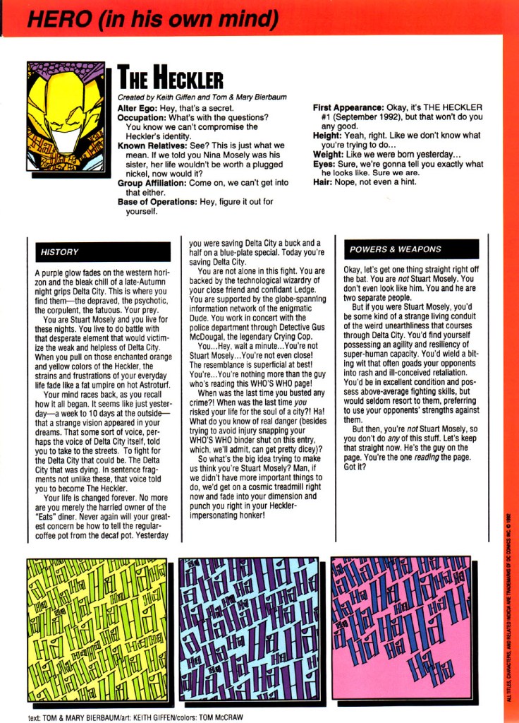Who’s Who in the DC Universe Update '93 #1 - Heckler by Keith Giffen